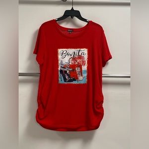 Short Sleeve Side Cinch Waffle Top w) BONITA patch (NEW)